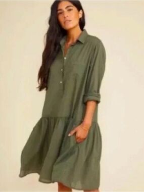 Grayson The Changemaker Pullover Shirtdress Size 05 Lagenlook Drop Waist Cotton
